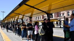 paro transporte fila colectivos